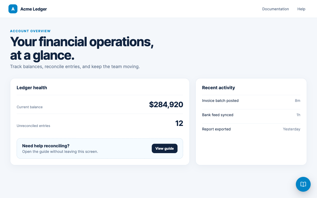 Acme Ledger dashboard